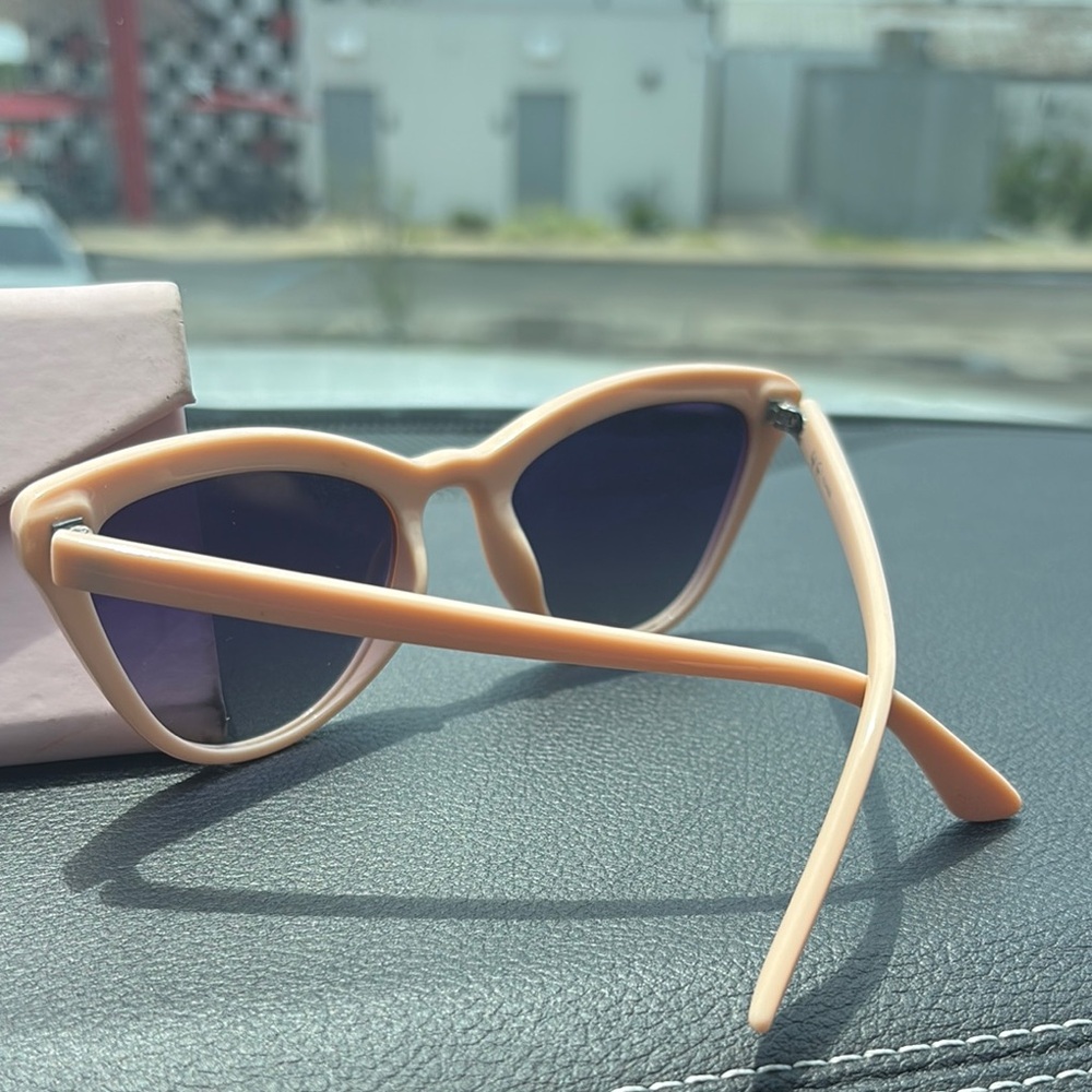 Z Supply Pink Cat-Eye Sunglasses with Blue-Tinted Lenses - Picture 3 of 4